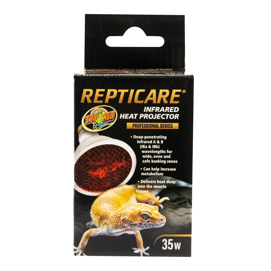Zoo Med ReptiCare 100W Infrared Heat Projector – Deep Penetrating Heat For Reptiles, 24/7 Carbon Fiber Bulb