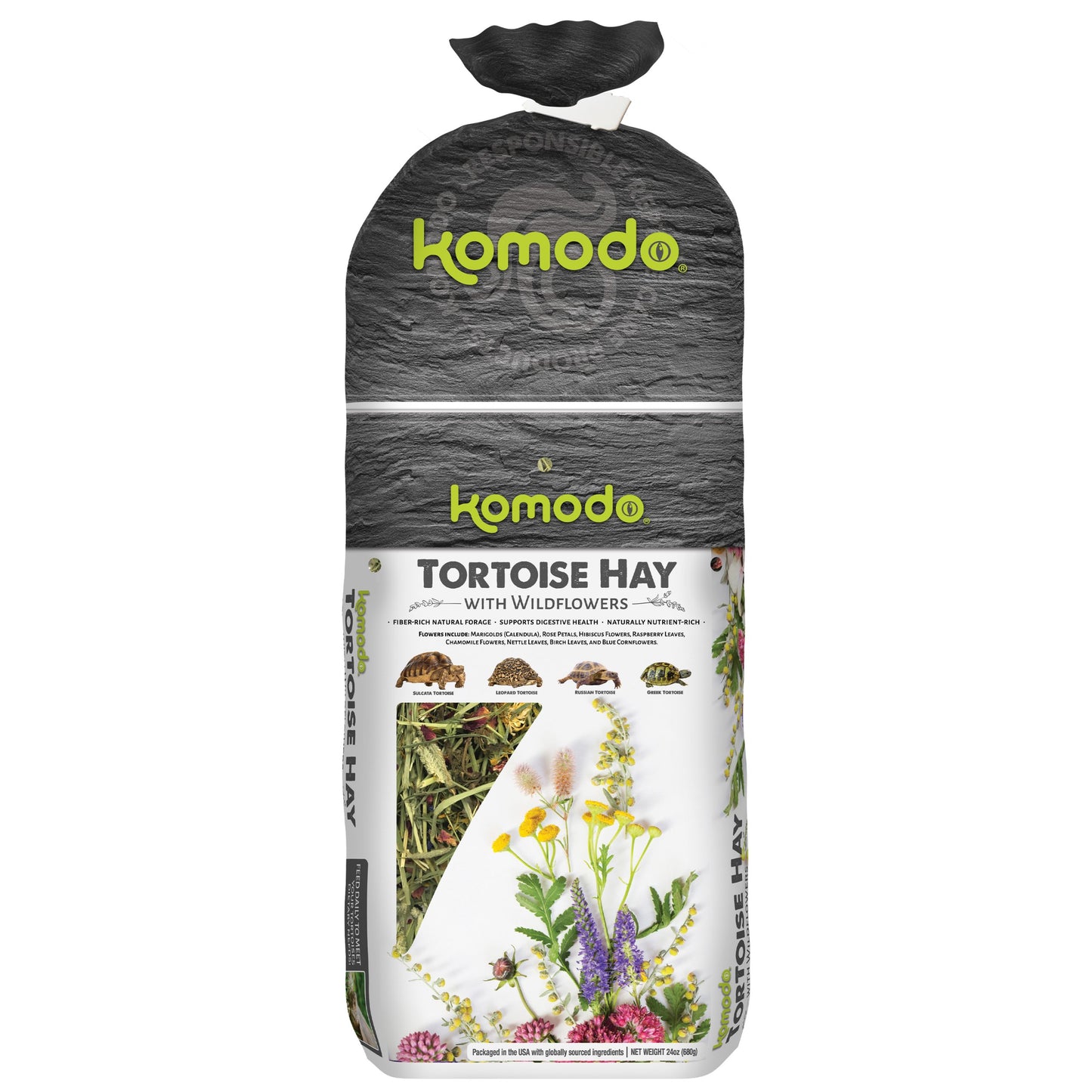 Komodo Tortoise Hay With Wild Flowers 24 oz.