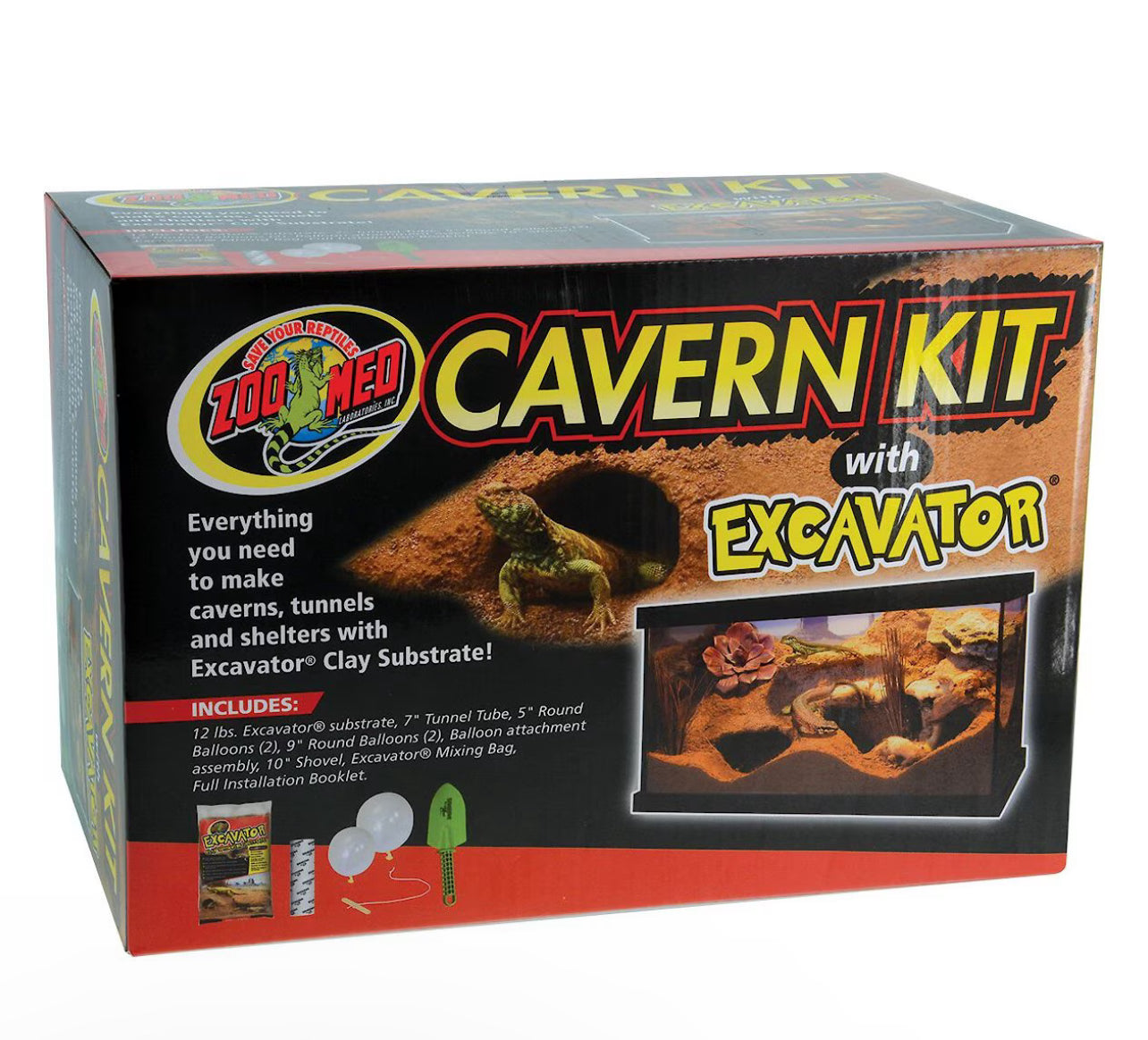 Zoo Med Laboratories Reptile Aquarium Cavern Kit with Excavator